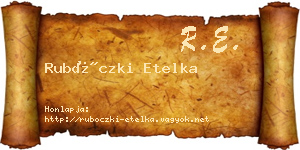 Rubóczki Etelka névjegykártya